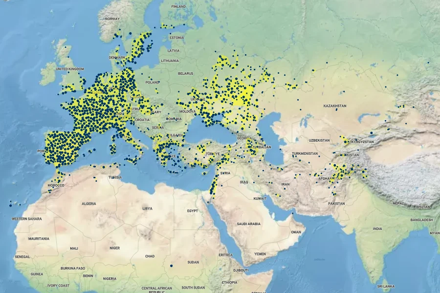 Poa bulbosa Native Range