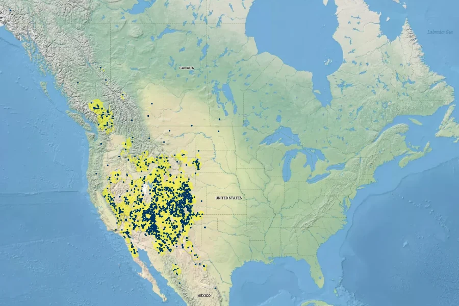 Poa fendleriana Native Range