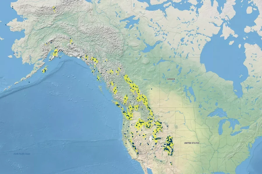 Poa leptocoma Native Range