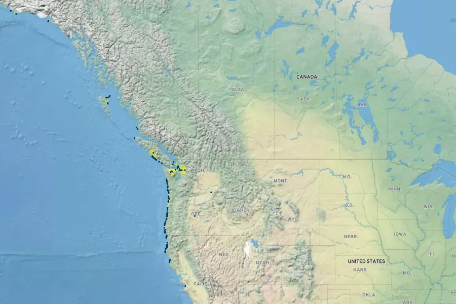Poa macrantha Native Range