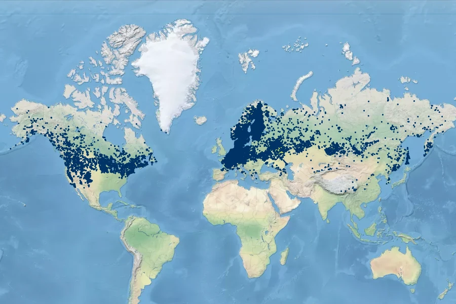 Poa palustris Native Range