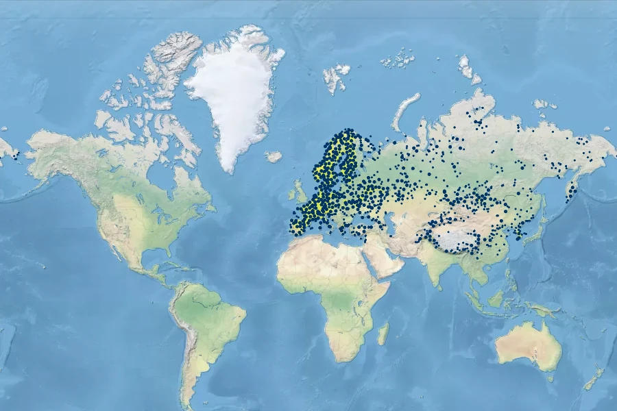 Poa pratensis Native Range