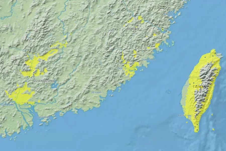 Podocarpus macrophyllus var. maki Native Range