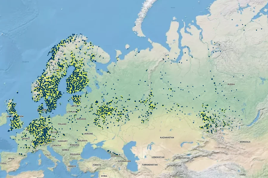 Polemonium caeruleum Native Range