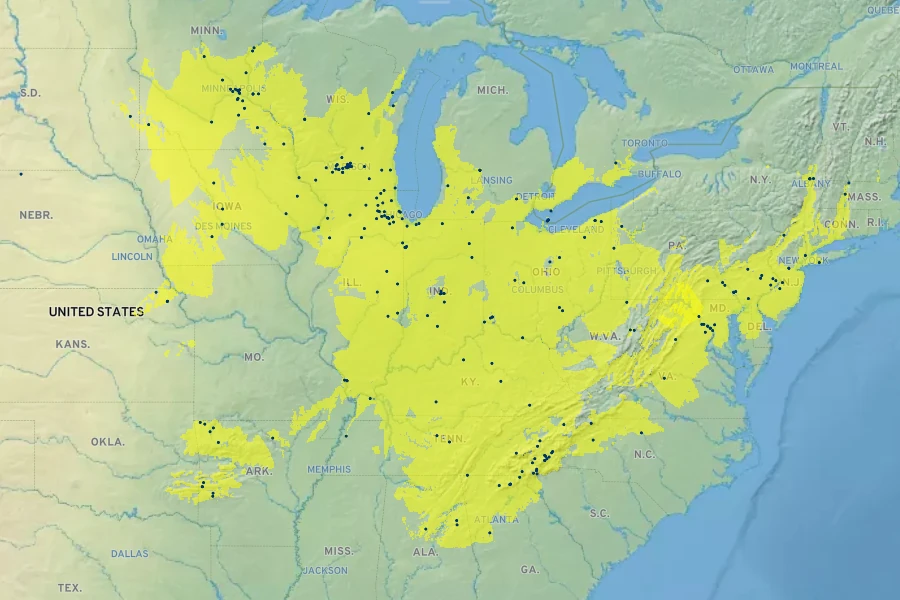 Polygonatum biflorum var. commutatum Native Range