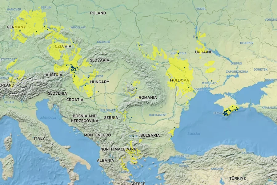 Polygonatum latifolium Native Range