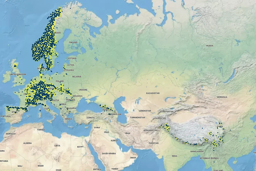 Polygonatum verticillatum Native Range