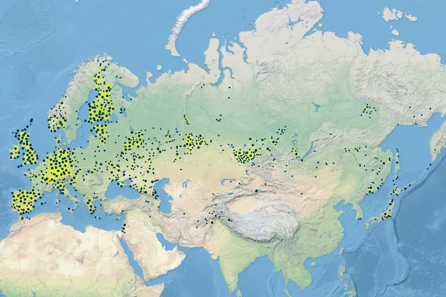 Polygonum arenastrum Native Range
