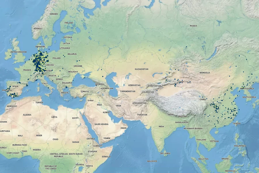 Polygonum persicaria Native Range