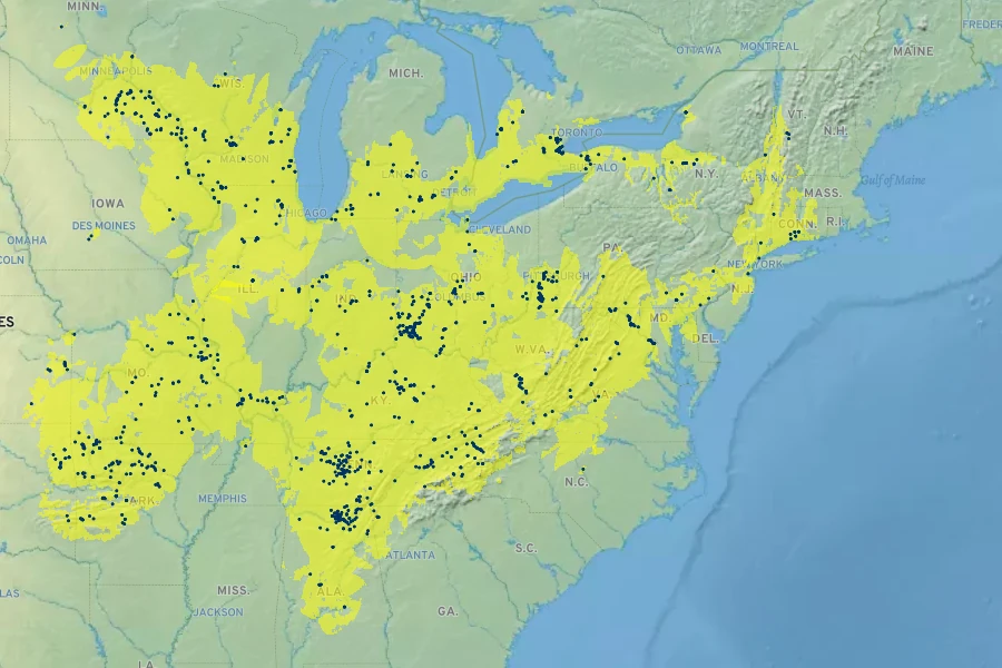 Polymnia canadensis Native Range
