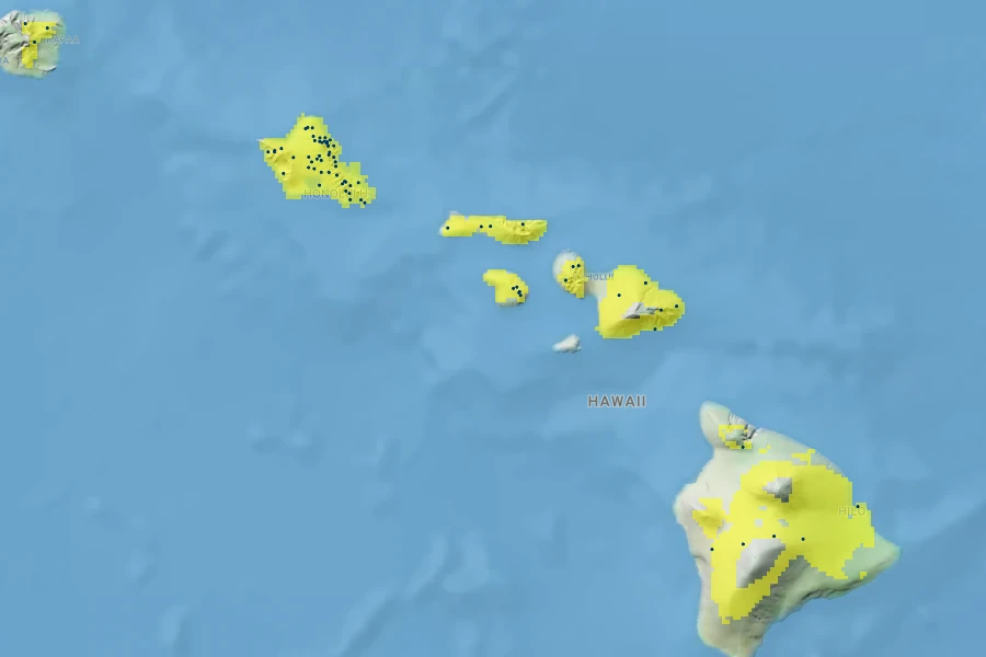 Polyscias oahuensis Native Range