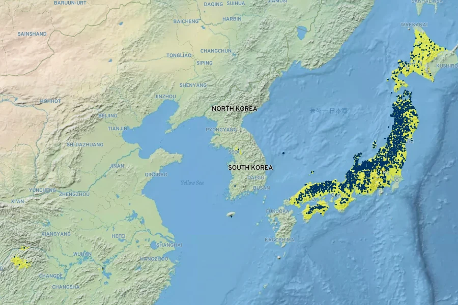 Polystichum retrosopaleaceum Native Range