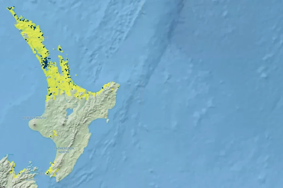 Pomaderris kumeraho Native Range