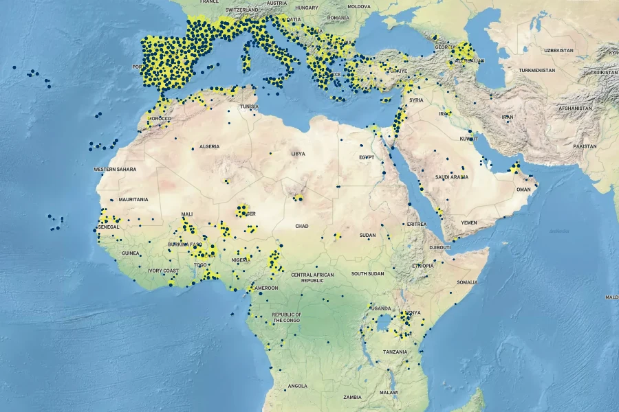 Portulaca oleracea Native Range