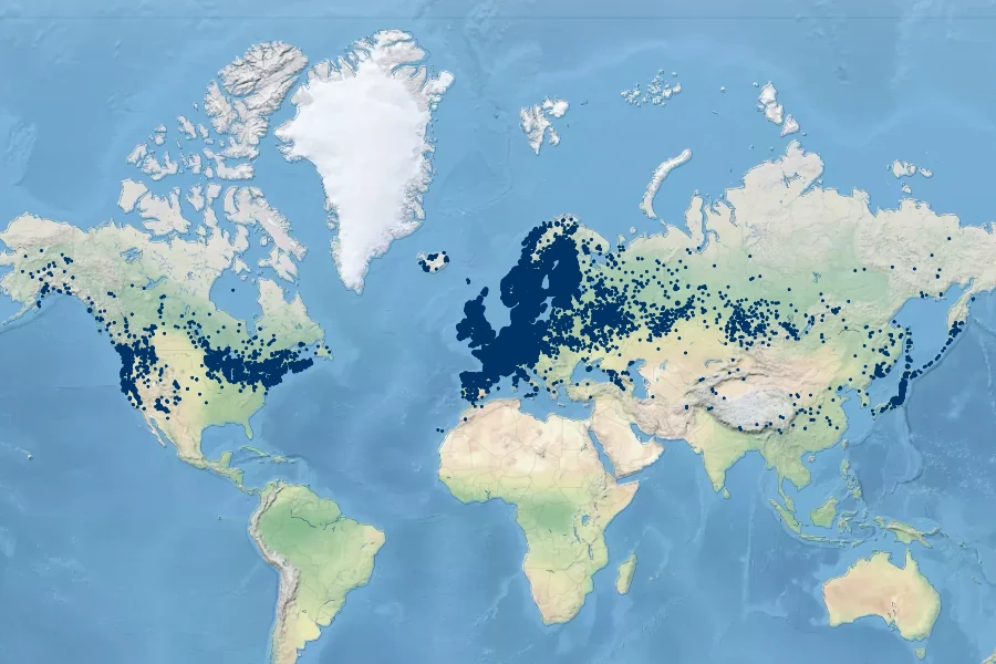 Potamogeton natans Native Range