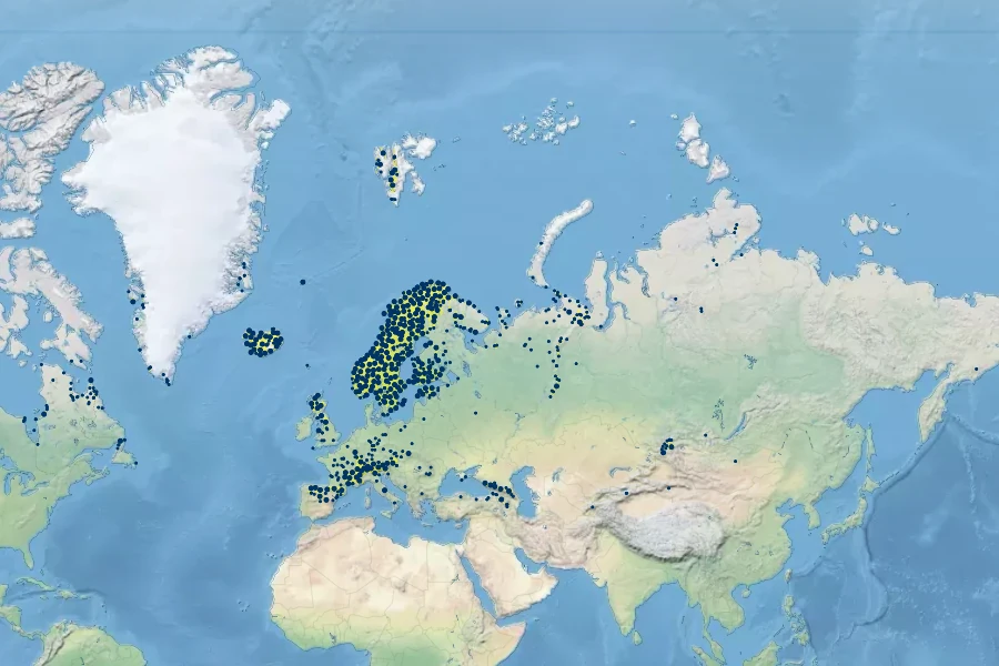 Potentilla crantzii Native Range
