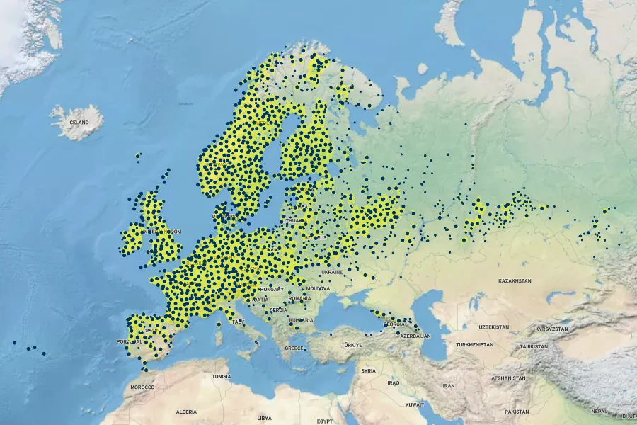 Potentilla erecta Native Range