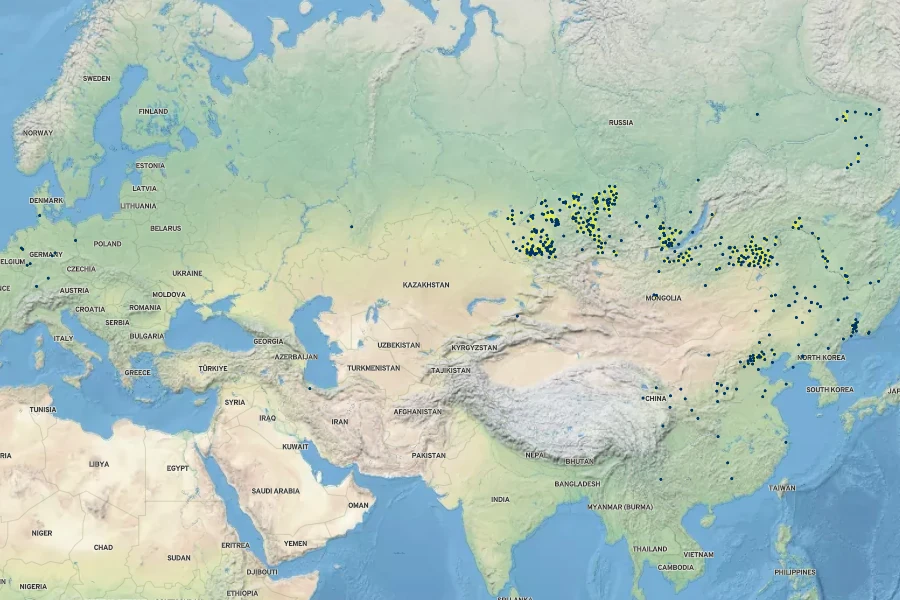 Potentilla flagellaris Native Range
