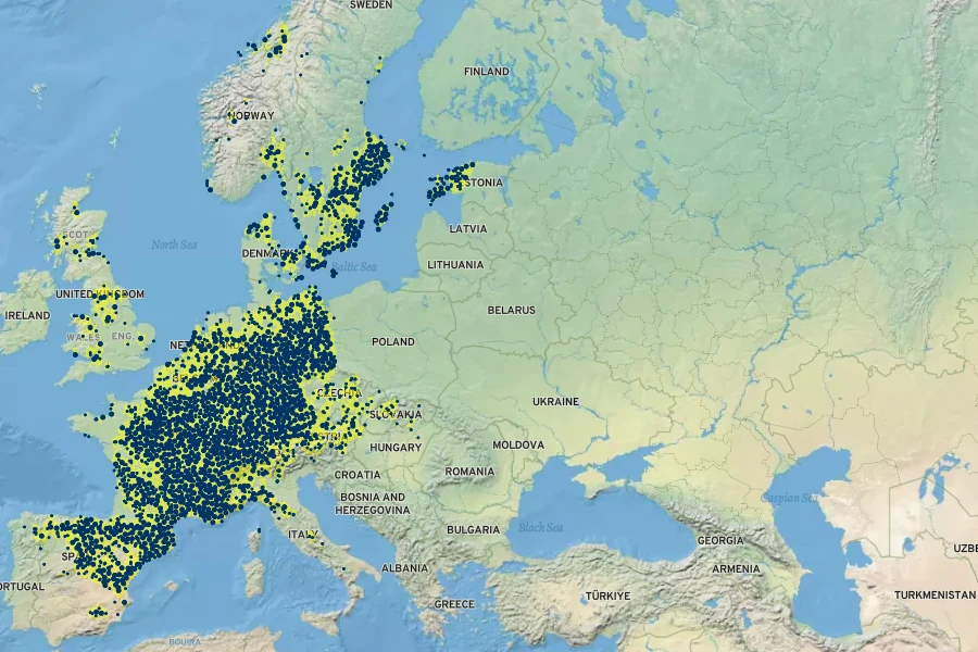 Potentilla verna Native Range