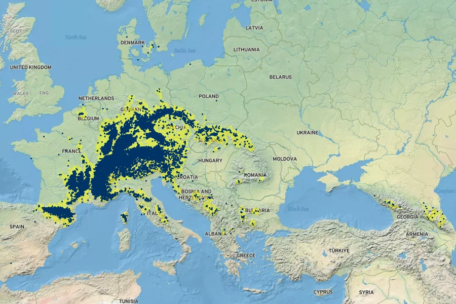 Prenanthes purpurea Native Range