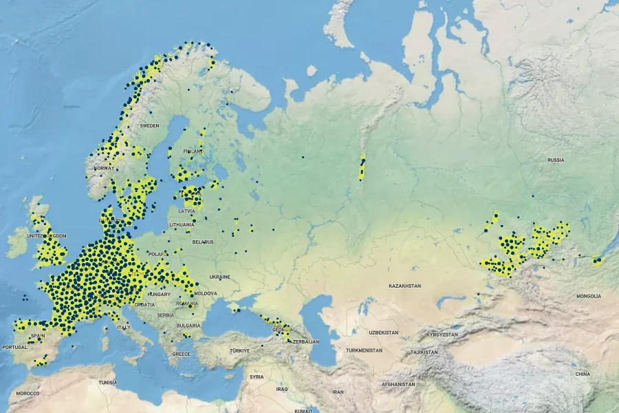 Primula elatior Native Range