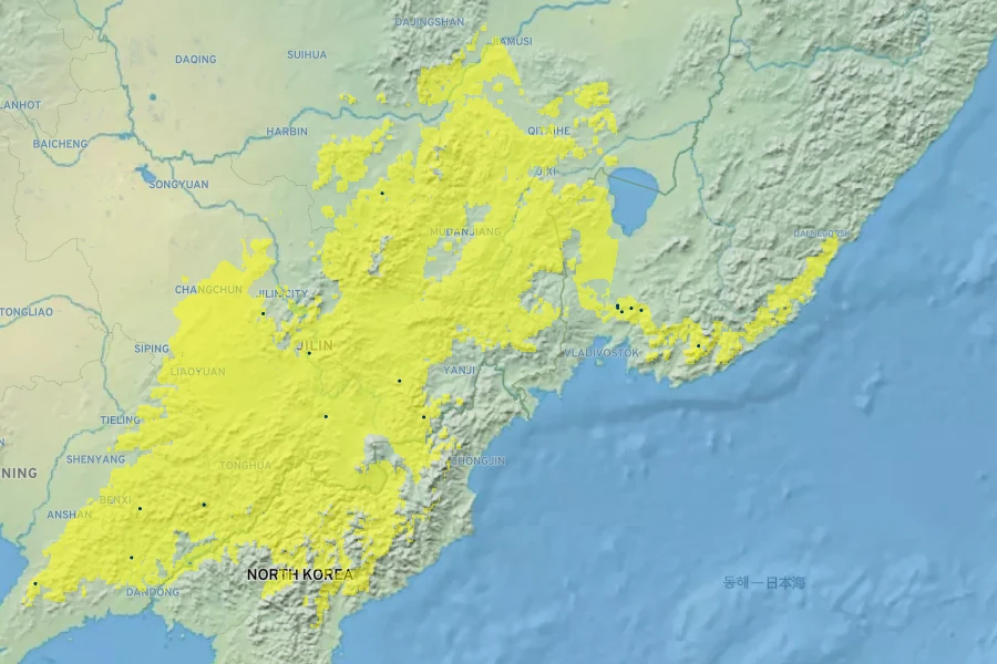 Prinsepia sinensis Native Range