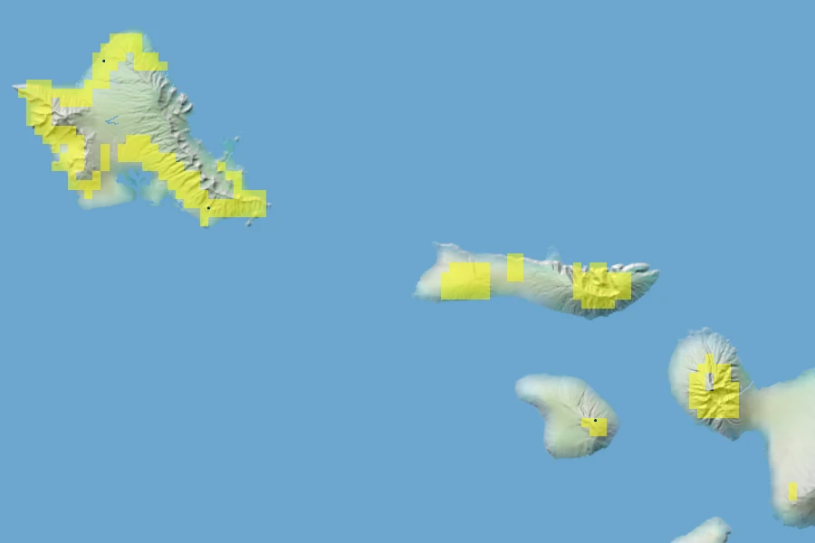 Pritchardia glabrata Native Range