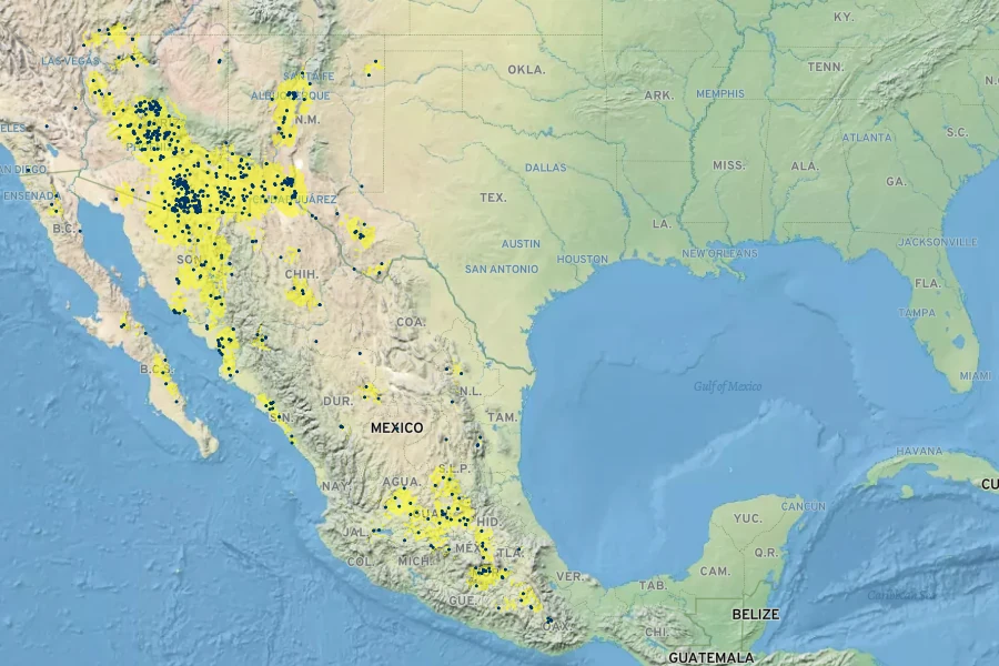 Proboscidea parviflora Native Range
