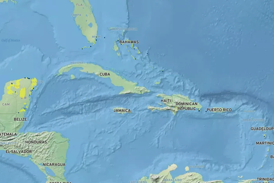 Pseudophoenix sargentii Native Range