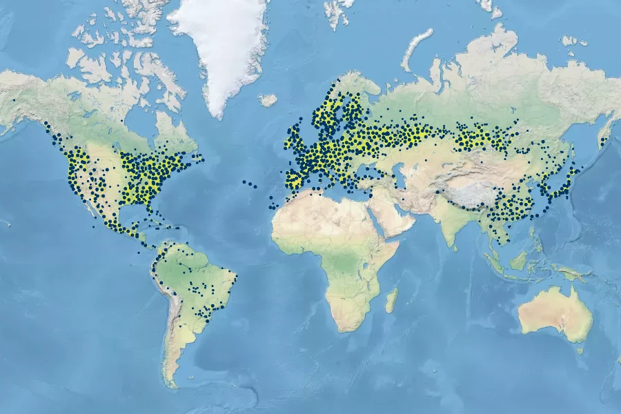 Pteridium aquilinum Native Range