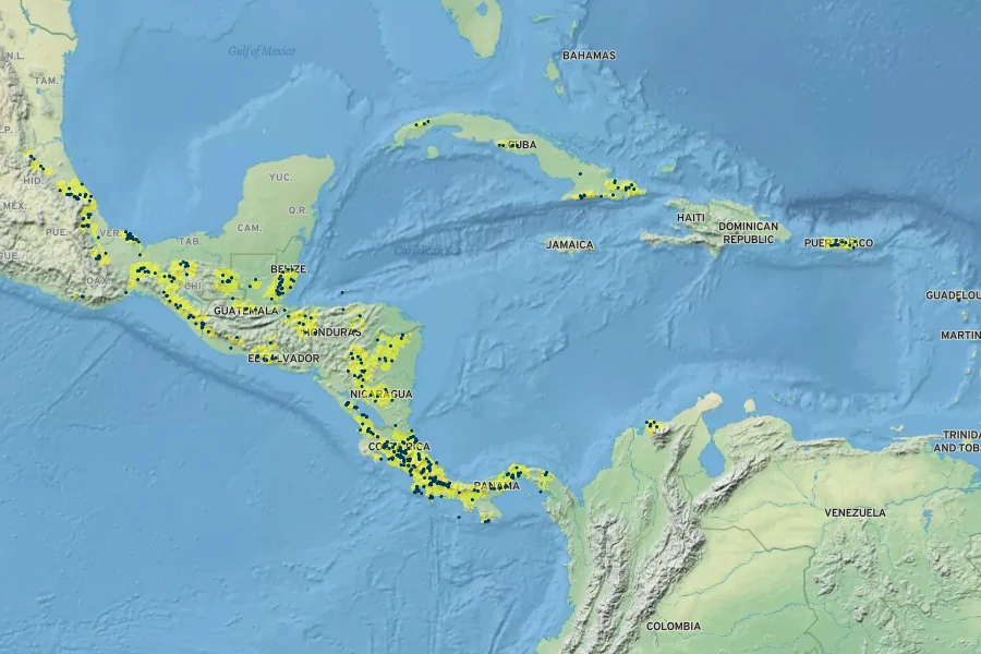 Pteris altissima Native Range