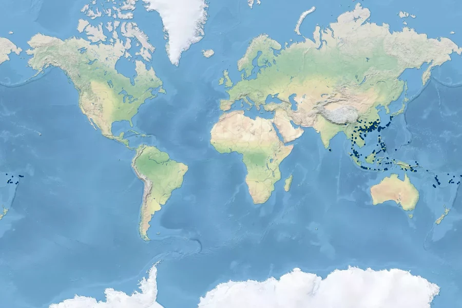 Pteris ensiformis Native Range