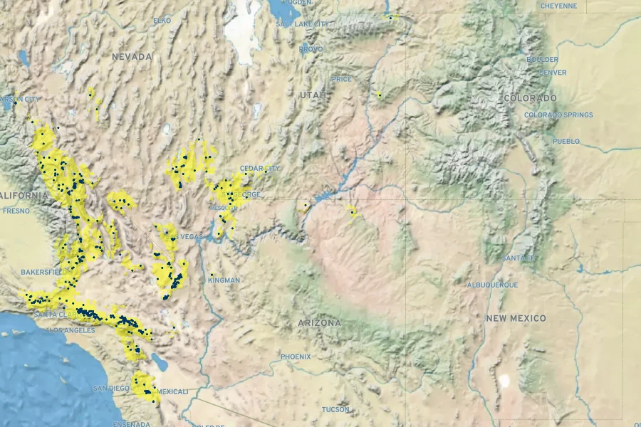 Purshia glandulosa Native Range
