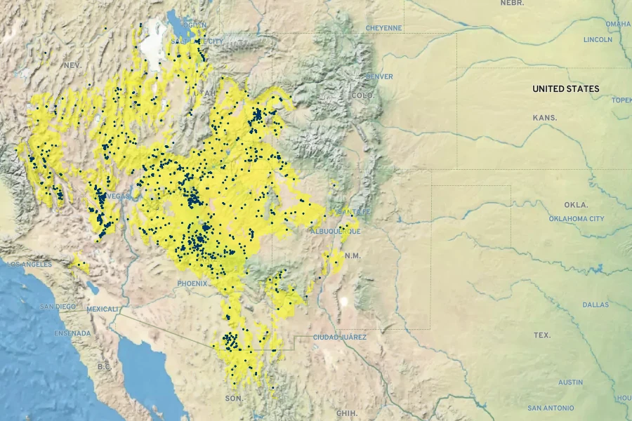 Purshia stansburiana Native Range