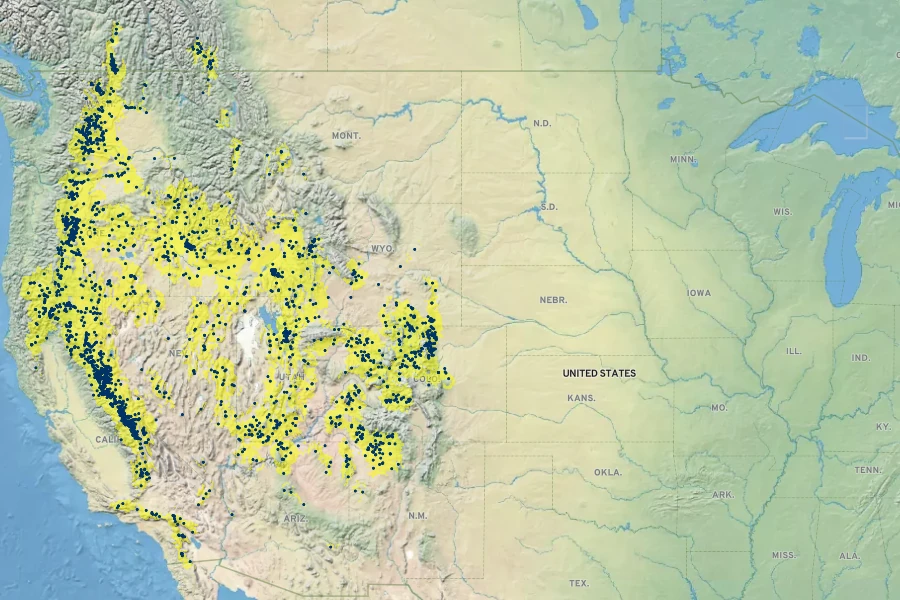 Purshia tridentata Native Range
