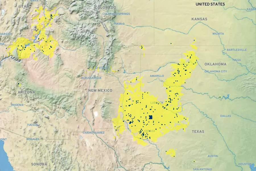 Quercus havardii Native Range