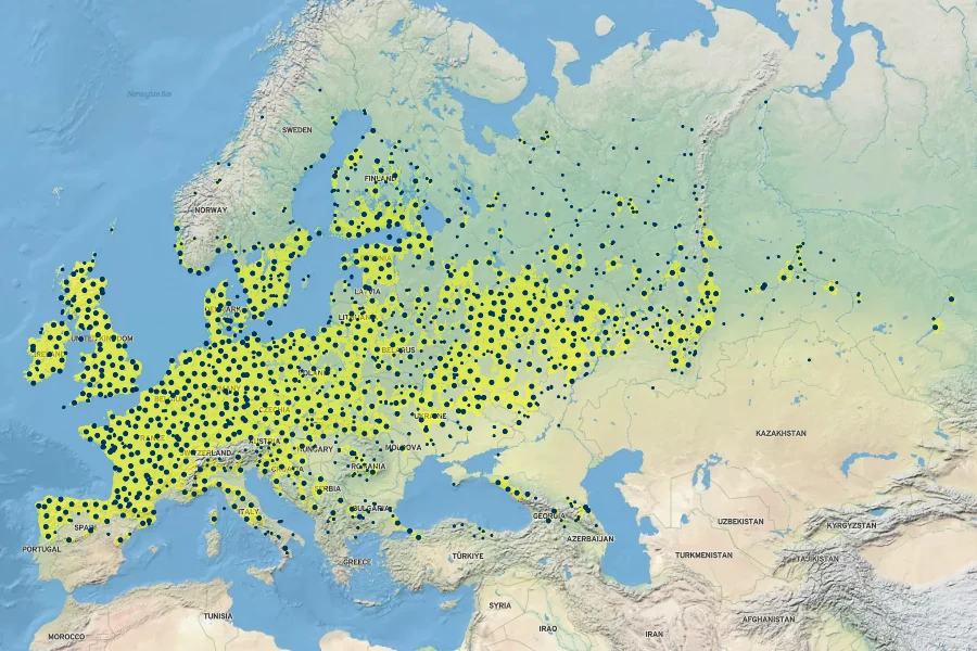 Rabelera holostea Native Range