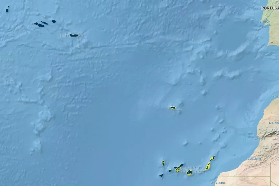 Ranunculus cortusifolius Native Range