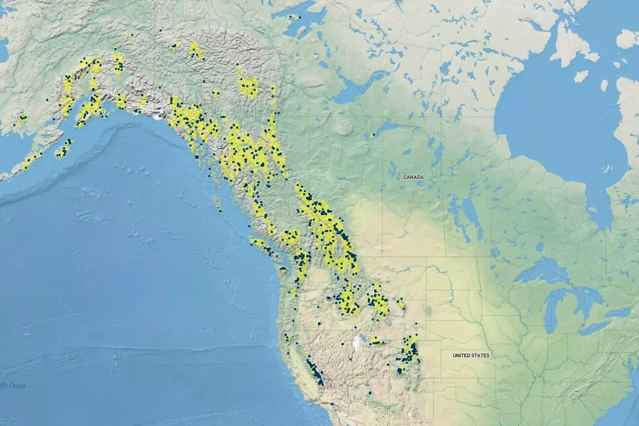 Ranunculus eschscholtzii Native Range