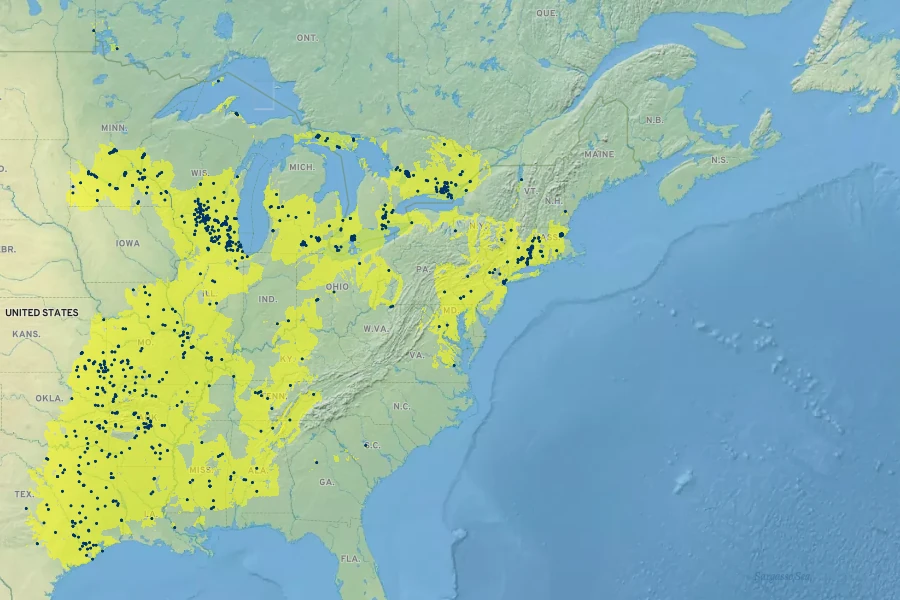 Ranunculus fascicularis Native Range