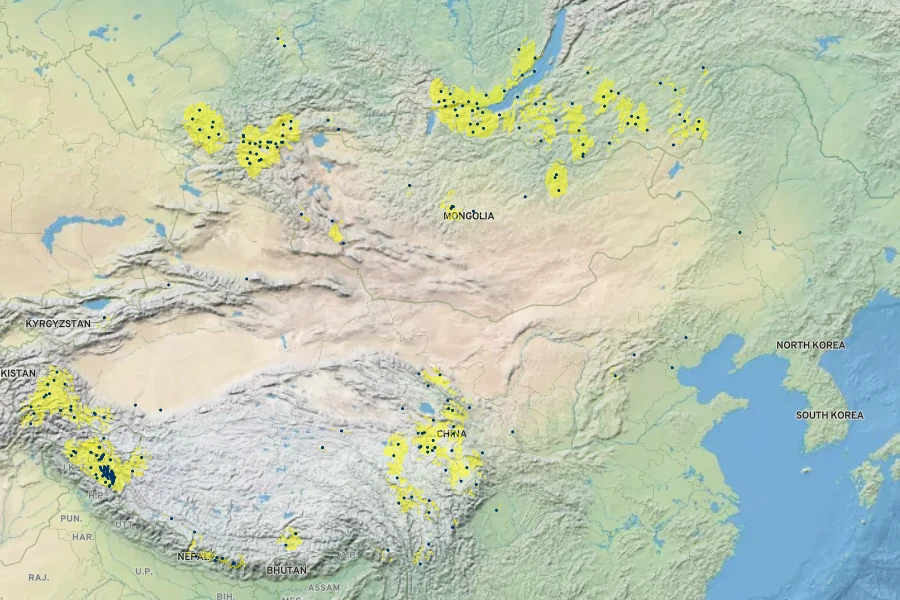 Ranunculus pulchellus Native Range