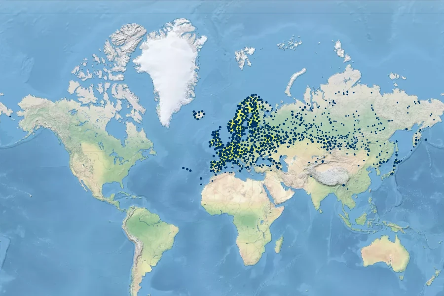Ranunculus repens Native Range