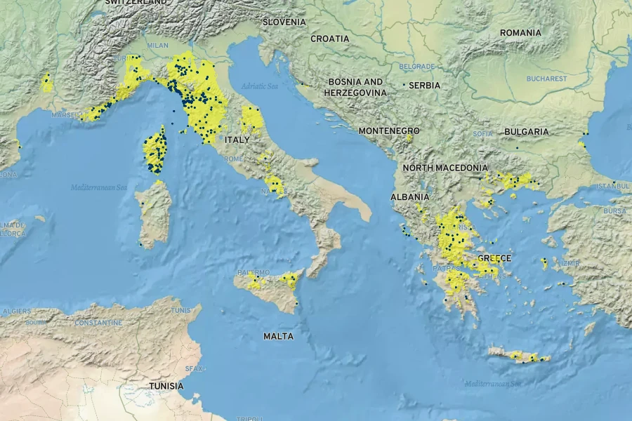 Ranunculus velutinus Native Range