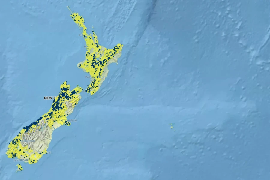 Raukaua anomalus Native Range
