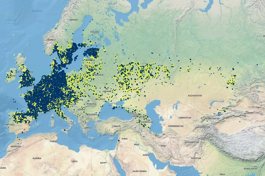 Rhamnus cathartica Native Range
