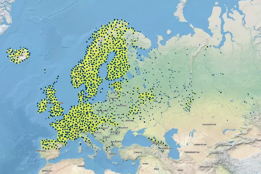 Rhinanthus minor Native Range