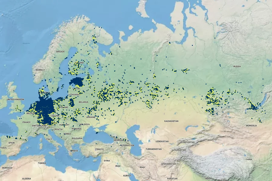 Rhinanthus serotinus Native Range