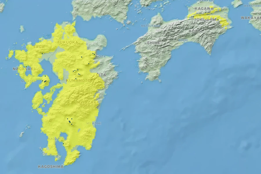 Rhododendron kiusianum Native Range