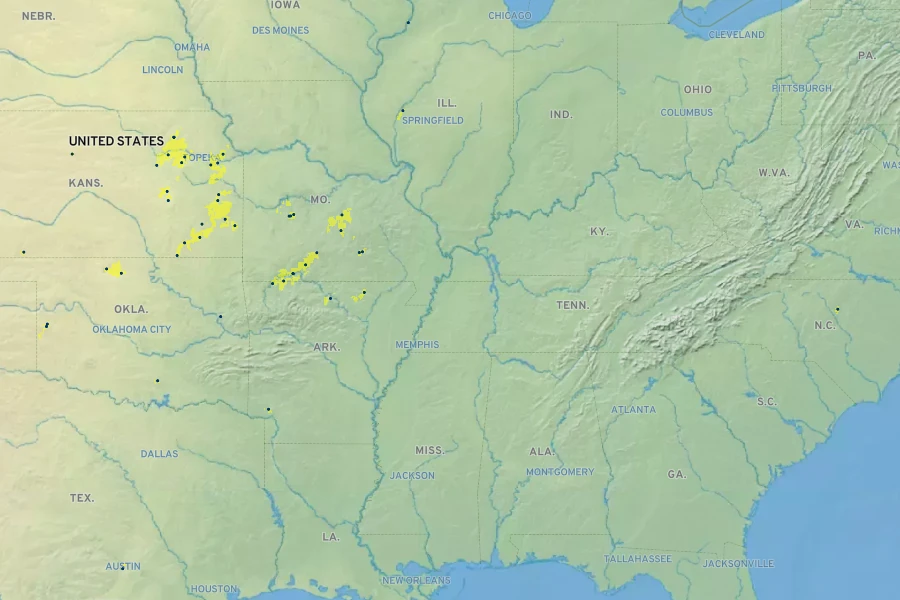 Rhus aromatica var. serotina Native Range