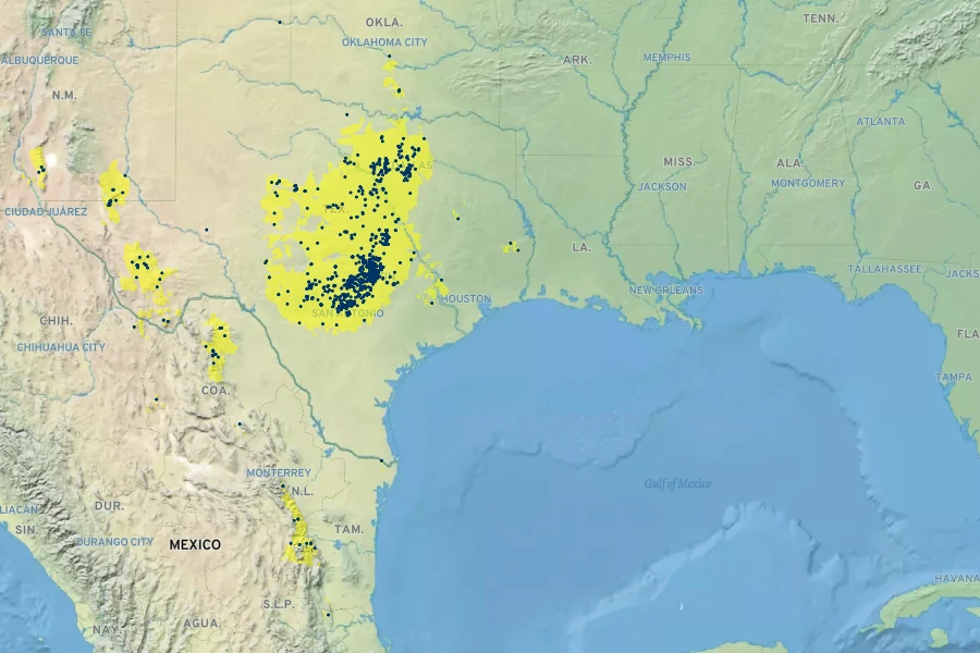 Rhus lanceolata Native Range